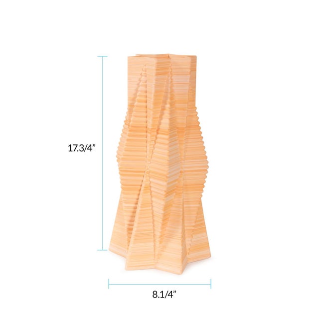 Orange Linnet Grooved Vase- Tall For Sale - Image 8 of 9