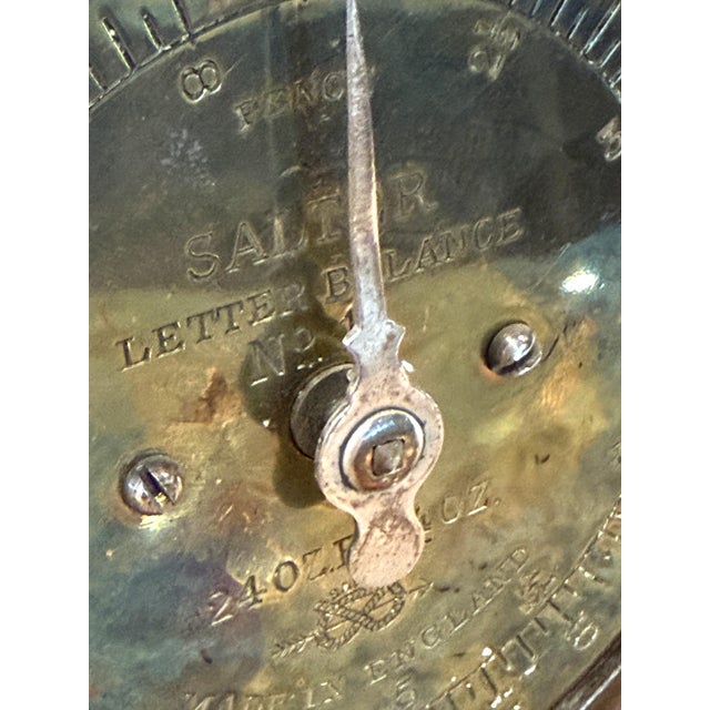 Bronze Antique English Postal Scale by Salter, 24 Oz by ¼ Oz, Accurate For Sale - Image 8 of 15