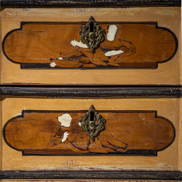 Wood Baroque Painted Chest of Drawers, Italy, 1750s For Sale - Image 7 of 9
