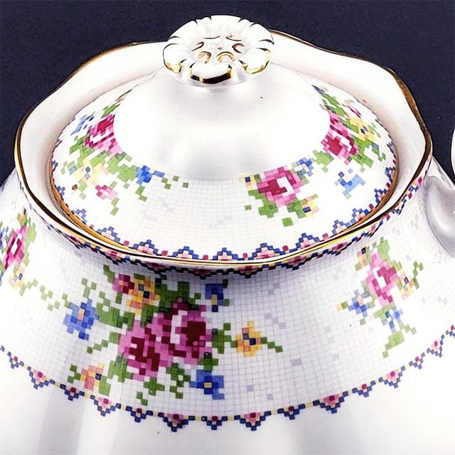 Royal Albert Royal Albert Teapot Petit Point Made in England Excellent For Sale - Image 4 of 6