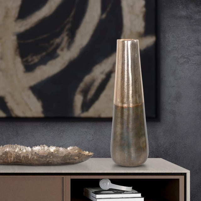 Golden Ore Torpedo Shape Vase For Sale - Image 9 of 9
