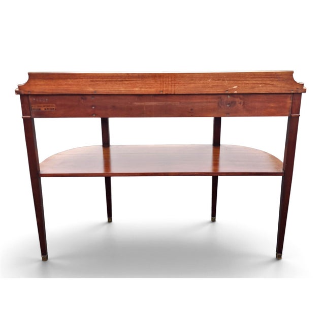 Wood A. H. Davenport and Co. Mahogany and Satinwood Inlaid Two-Tier High Console Table, Circa 1890s For Sale - Image 7 of 17