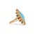 Metal 14k Yellow Gold 6.68ct Oval Turquoise Cocktail Ring Size 5.5 With Sapphire & Diamond For Sale - Image 7 of 16