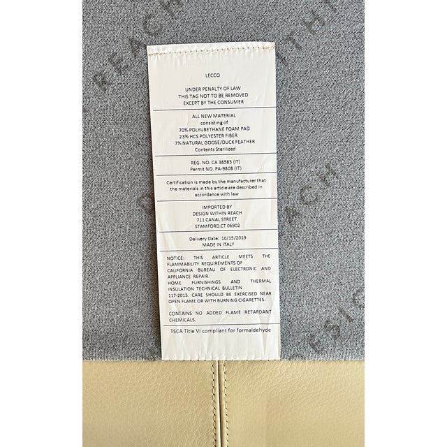 Gorgeous Italian Cream Leather "Lecco" Sofa by Claesson Koivisto Rune 2019 For Sale - Image 11 of 11