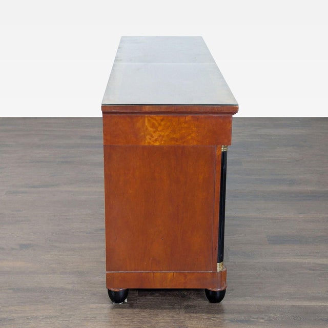 1980s Vintage Baker Neoclassical Wood and Parcel Ebonized Sideboard For Sale - Image 5 of 9