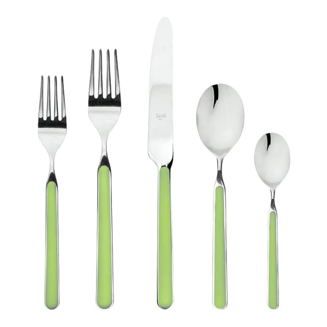 Mepra Fantasia 5-Piece Flatware Set, Lime Green For Sale