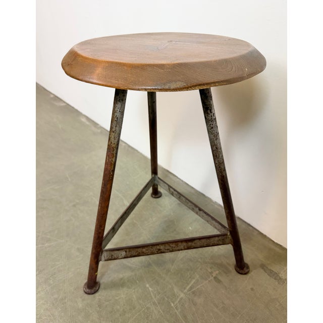Industrial Grey Workshop Stool, 1960s For Sale - Image 10 of 18