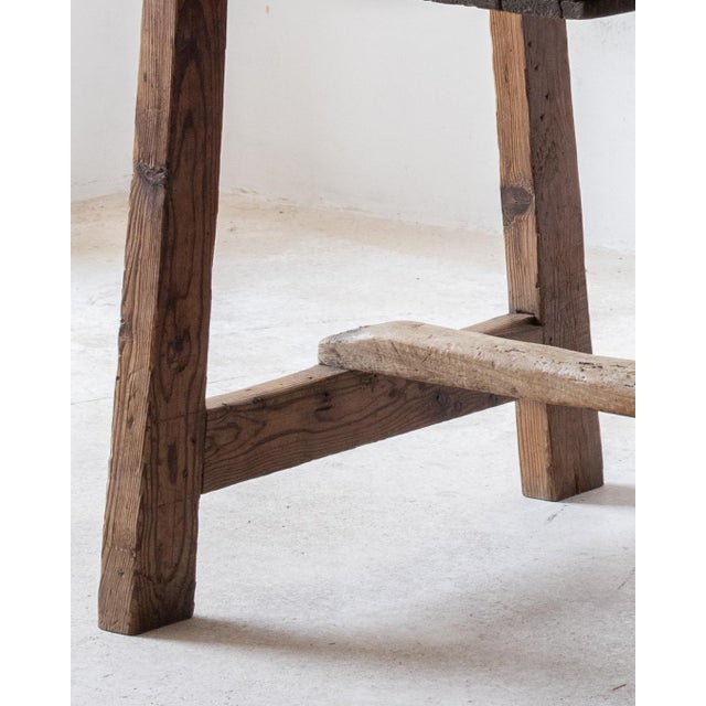 Wood Spanish Trestle Table in Pine For Sale - Image 7 of 14