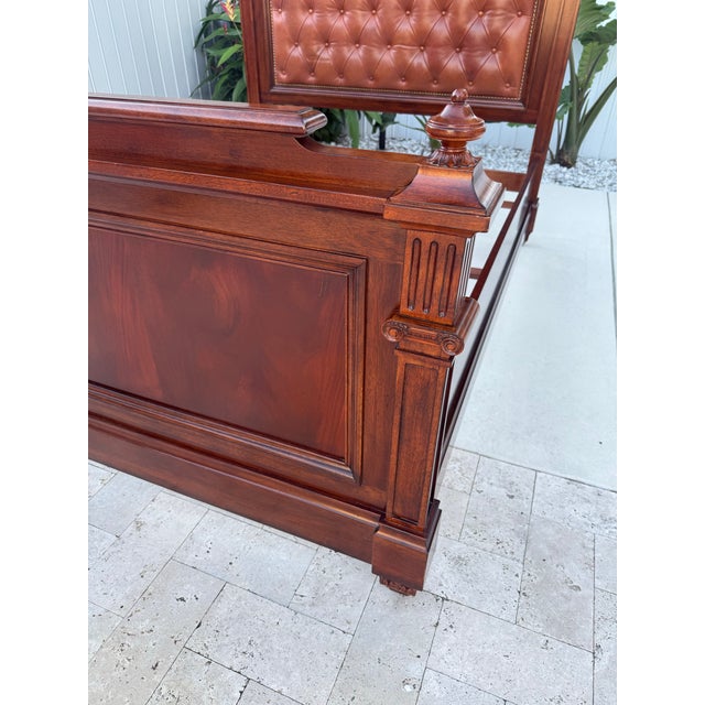 Ralph Lauren Continental Queen Tufted Leather Bed .Crafted by the renowned brand Ralph Lauren, it is compatible with a...