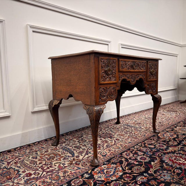 Antique English Writing Desk in Oak For Sale - Image 4 of 15