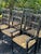 Set of 6 Vintage Black Painted Spindle-Back & Ladder-Back Rush Seat Dining Chairs For Sale - Image 9 of 12