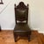 Side chair or throne 19 century made of solid wood and natural leather
