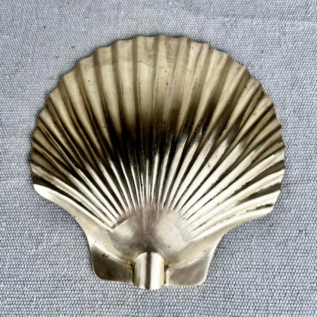 Vintage Brass Scallop Shell Ashtray Dish For Sale In Tampa - Image 6 of 6