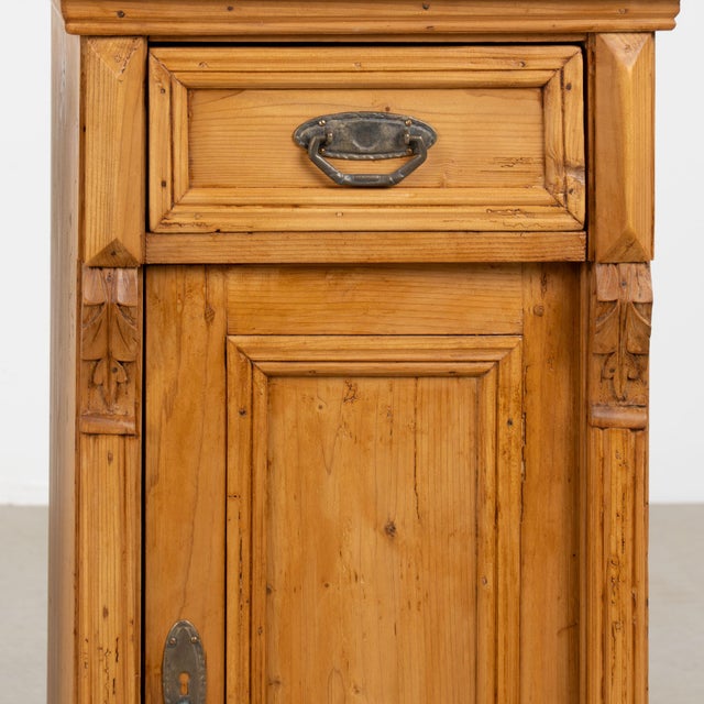Pair of Late 19th Century Hungarian Pine Tall Nightstands For Sale - Image 11 of 16