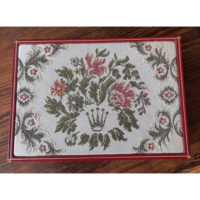 Vintage Presidential Rolex Watch Box With Tapestry For Sale - Image 16 of 16