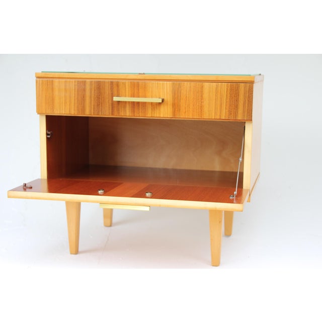 Brown Mid-Century Bedside Tables, Germany, 1960s, Set of 2 For Sale - Image 8 of 11
