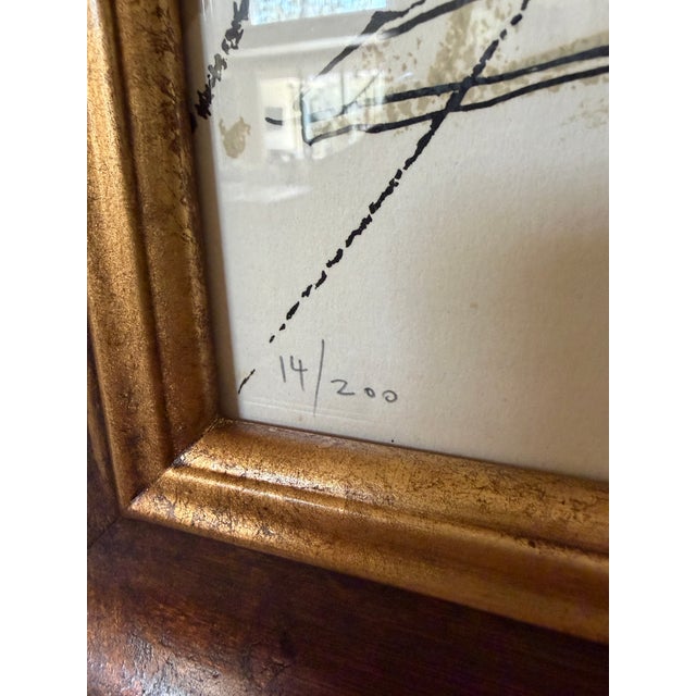 1970s “Fishing Boats” by Bruno Zupan Signed Limited Edition Lithograph 14/200 17x33 - Framed For Sale - Image 4 of 12