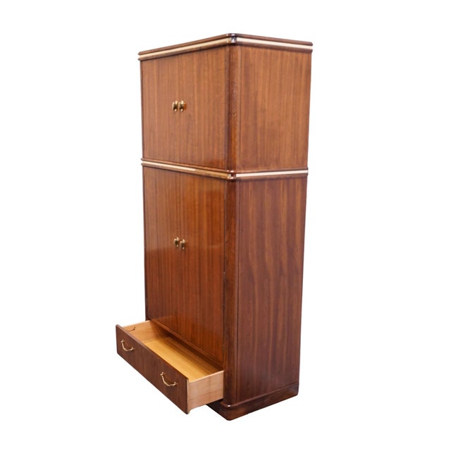 Brown Thomasville Furniture Agenda Collection Solid Walnut MCM Mid Century Modern 40" Armoire 23411-340 For Sale - Image 8 of 14