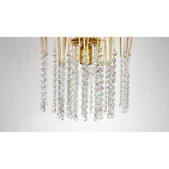 Brass and Lead Crystal Chandelier from Joska Bodenmais, 1970s For Sale - Image 6 of 11