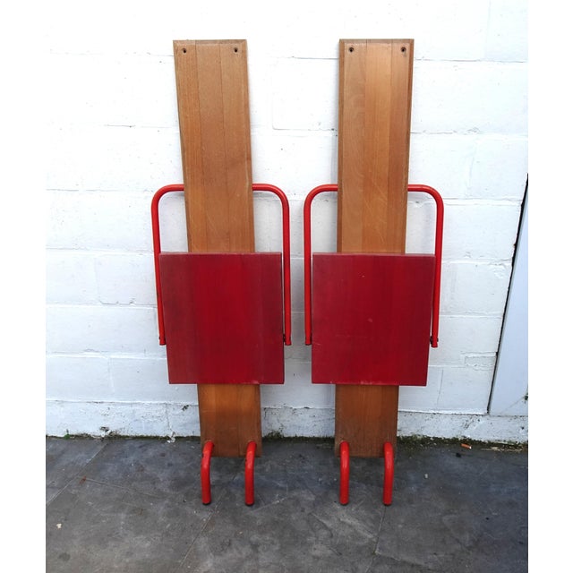Mid-Century Modern Vigar Wall Folding Chairs in Wood by Anne Jonasson and John Dalin for Ikea, 1980s, Set of 2 For Sale - Image 3 of 18