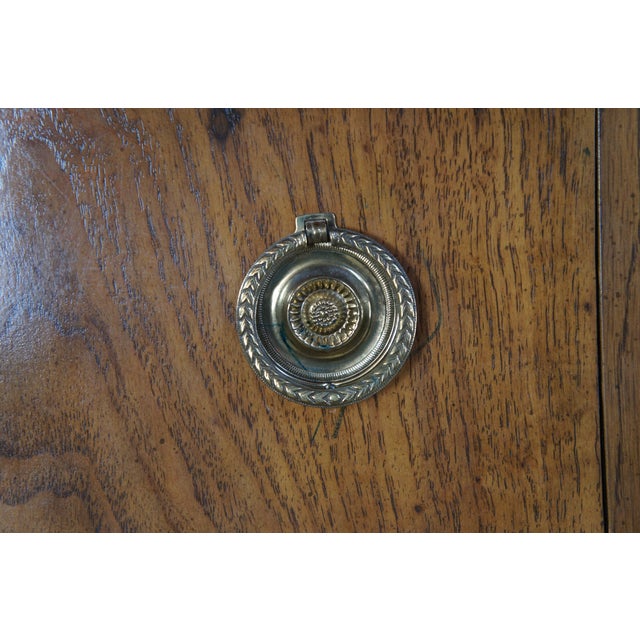 Late 20th Century French Empire Biedermeier Oak Double Dresser Commode Console Chest Hidden Drawer For Sale - Image 14 of 15