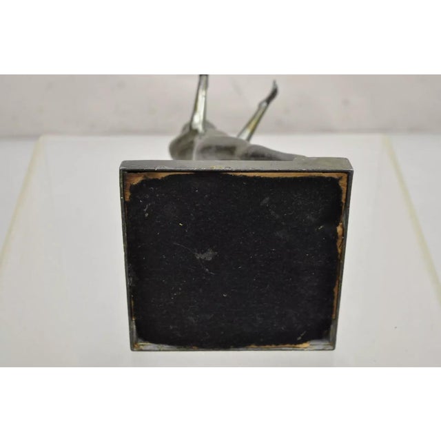 Antique Frankart Art Deco Figural Metal Female Ashtray Smoking Stand For Sale - Image 9 of 12