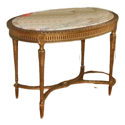 Louis XVI Oval Gilded Table For Sale