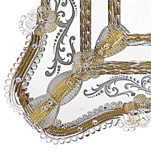 Venetian Murano Glass Wall Mirro For Sale - Image 4 of 6