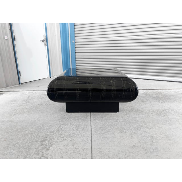 1970s Vintage Faux Marble Coffee Table Styled After Willy Rizzo For Sale - Image 11 of 11