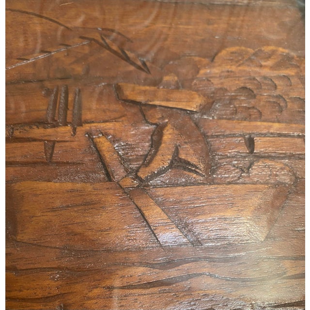 1960s Vintage Mid Century Modern Hand-Carved Wood Mexican Tray For Sale - Image 5 of 8