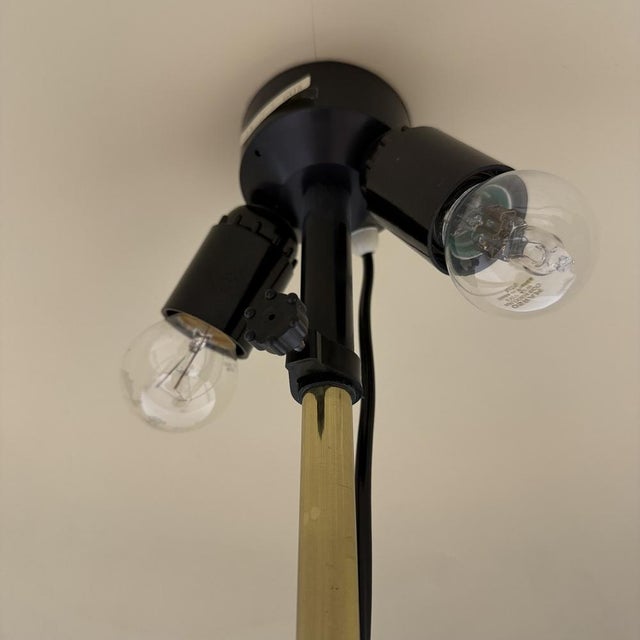 Mid-Century Modern Vintage Mushroom Table Lamp with Gold Metal Base, 1970s For Sale - Image 3 of 18