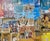 Mike Falcon, Large Mike Falcon Torn Paper Collage Painting Assemblage Pop Art Decollage For Sale - Image 9 of 18