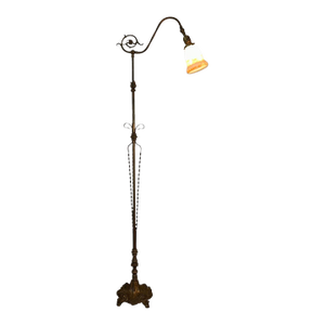 1920s Twisted Wrought Iron Floor Lamp
