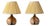 Small French Art Nouveau Hand-Painted Ceramic Table Lamps, 1920s, Set of 2 For Sale