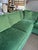 Transitional sectional: Bliss Down Cushions; Jane Churchill Palma Bright Green fabric; Track Arm to the Front Cushion;...