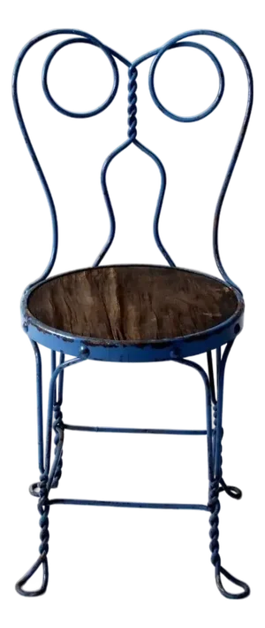 Early 20th Century Blue Ice Cream Parlor Chair