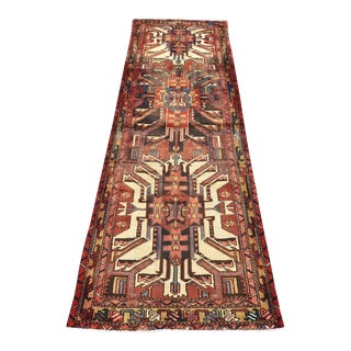 1970s Vintage Persian Karajeh Runner Rug 3’9” X 10’7” For Sale