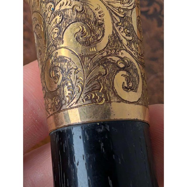 Wood Late Victorian Engraved Gold-Filled Gentlemans Dress Cane, 1885 For Sale - Image 7 of 10