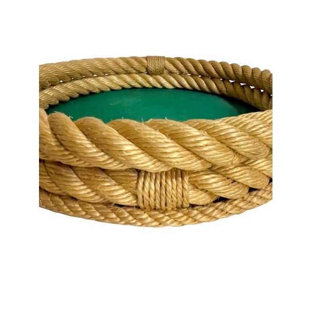 Vintage Rope Tray Attributed to Adrian Audoux & Frida Minet For Sale - Image 10 of 13
