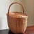 Farmhouse Mid Century Rustic European-Style Oval Picnic Basket For Sale - Image 3 of 14