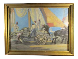 Pierre Ladureau Gouache Painting Dated 1913