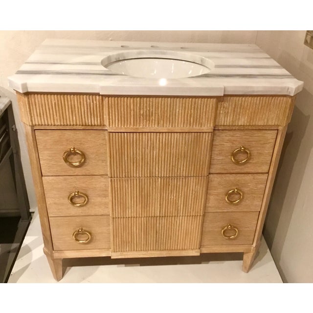 Ambella Home Modern Cerused Finished Tambour Sink Chest/Vanity Chairish