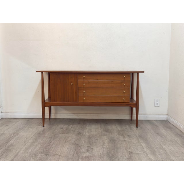 Beautiful mid century modern walnut credenza professionally restored