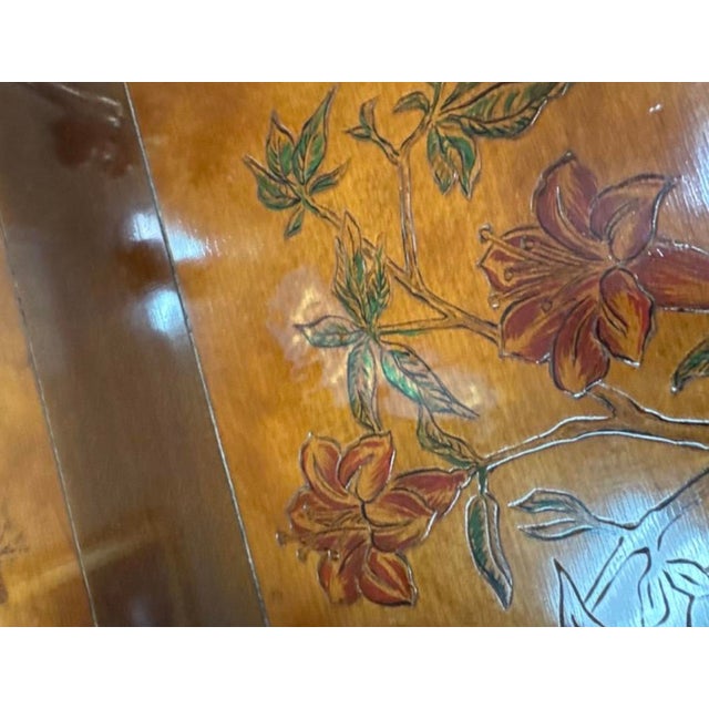 Japonisme Early Century Bernhardt Dining Table With 8 Chairs, Two Extension and Table Cover For Sale - Image 3 of 8