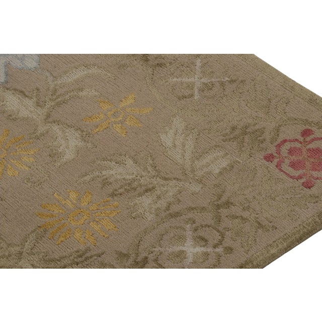 Rug & Kilim’s Spanish European Style Rug in Beige With Floral Patterns “Bilbao” For Sale In New York - Image 6 of 7