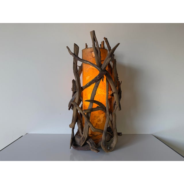 1960s Monumental Organic Sculptural Driftwood Table Lamp For Sale In Miami - Image 6 of 12