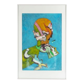 Mixed Media Silhouette Painting by James L. Bruch For Sale