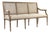 Louis Cane Back Bench with Natural Linen Seat For Sale