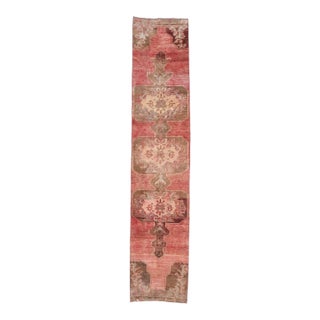 1970s Vintage Handmade Wool Cotton Pink Area Rug For Sale