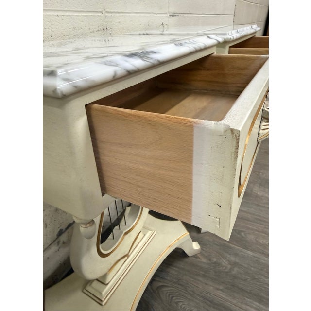 Vintage Hollywood Regency Marble Top Nightstands - Pair For Sale - Image 14 of 16